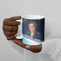 Katherine Johnson Ceramic Mug with Galaxy Background, Hidden No More Quote and Rocket Brain Equation - Wonder Print Shop