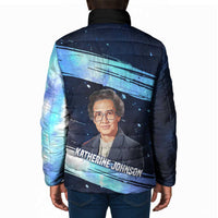 Katherine Johnson Padded Jacket with Galaxy Background, Hidden No More Quote and Rocket Brain Equation - Wonder Print Shop
