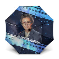 Katherine Johnson Umbrella with Galaxy Background, Hidden No More Quote and Rocket Brain Equation - Wonder Print Shop