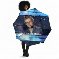Katherine Johnson Umbrella with Galaxy Background, Hidden No More Quote and Rocket Brain Equation - Wonder Print Shop