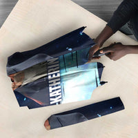 Katherine Johnson Umbrella with Galaxy Background, Hidden No More Quote and Rocket Brain Equation - Wonder Print Shop