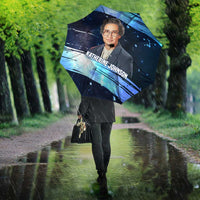 Katherine Johnson Umbrella with Galaxy Background, Hidden No More Quote and Rocket Brain Equation - Wonder Print Shop