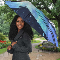 Katherine Johnson Umbrella with Galaxy Background, Hidden No More Quote and Rocket Brain Equation - Wonder Print Shop