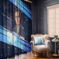 Katherine Johnson Window Curtain with Galaxy Background, Hidden No More Quote and Rocket Brain Equation - Wonder Print Shop