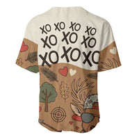 Valentine Buck Baseball Jersey with Camo Cap and XOXO Pattern Retro Hunting