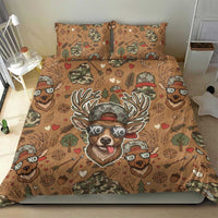 Valentine Buck Bedding Set with Camo Cap and XOXO Pattern Retro Hunting