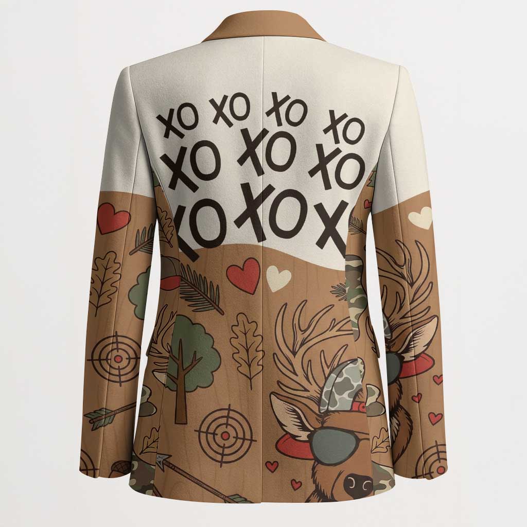 Valentine Buck Blazer with Camo Cap and XOXO Pattern Retro Hunting
