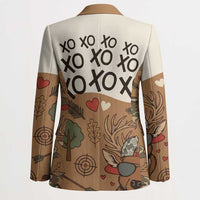 Valentine Buck Blazer with Camo Cap and XOXO Pattern Retro Hunting