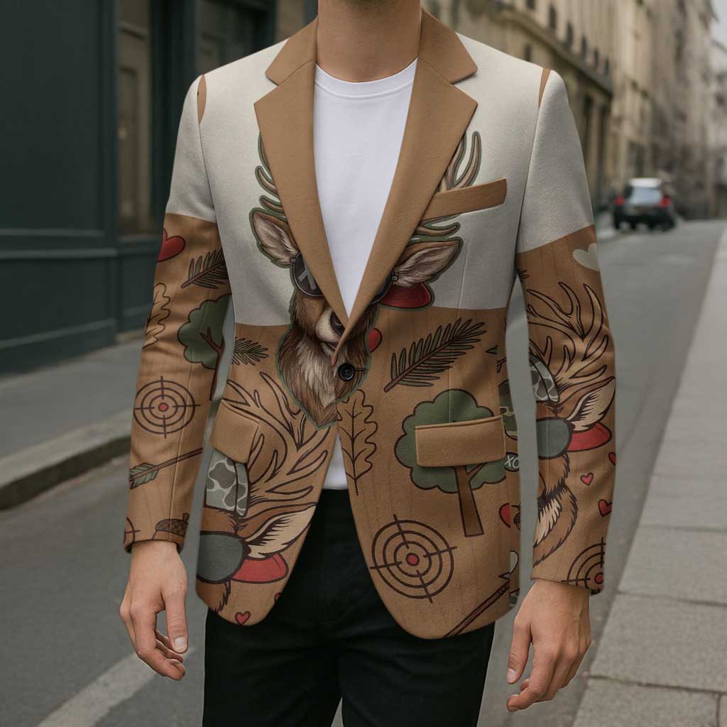 Valentine Buck Blazer with Camo Cap and XOXO Pattern Retro Hunting