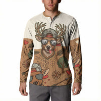 Valentine Buck Button Sweatshirt with Camo Cap and XOXO Pattern Retro Hunting