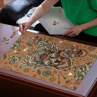 Valentine Buck Puzzle with Camo Cap and XOXO Pattern Retro Hunting