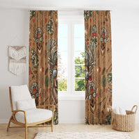 Valentine Buck Window Curtain with Camo Cap and XOXO Pattern Retro Hunting