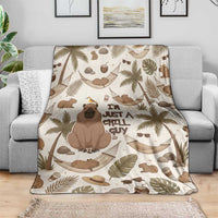 Chill Capybara Vibes Blanket with Hammock and Coconut Tropical Relaxed Style