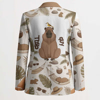 Chill Capybara Vibes Blazer with Hammock and Coconut Tropical Relaxed Style