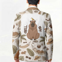 Chill Capybara Vibes Blazer with Hammock and Coconut Tropical Relaxed Style