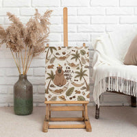 Chill Capybara Vibes Canvas Wall Art with Hammock and Coconut Tropical Relaxed Style