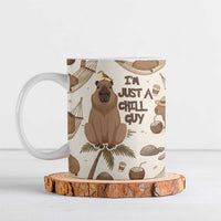 Chill Capybara Vibes Ceramic Mug with Hammock and Coconut Tropical Relaxed Style