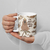 Chill Capybara Vibes Ceramic Mug with Hammock and Coconut Tropical Relaxed Style