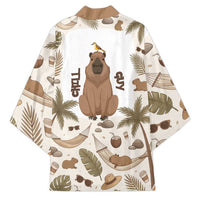 Chill Capybara Vibes Kimono with Hammock and Coconut Tropical Relaxed Style