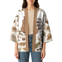 Chill Capybara Vibes Kimono with Hammock and Coconut Tropical Relaxed Style
