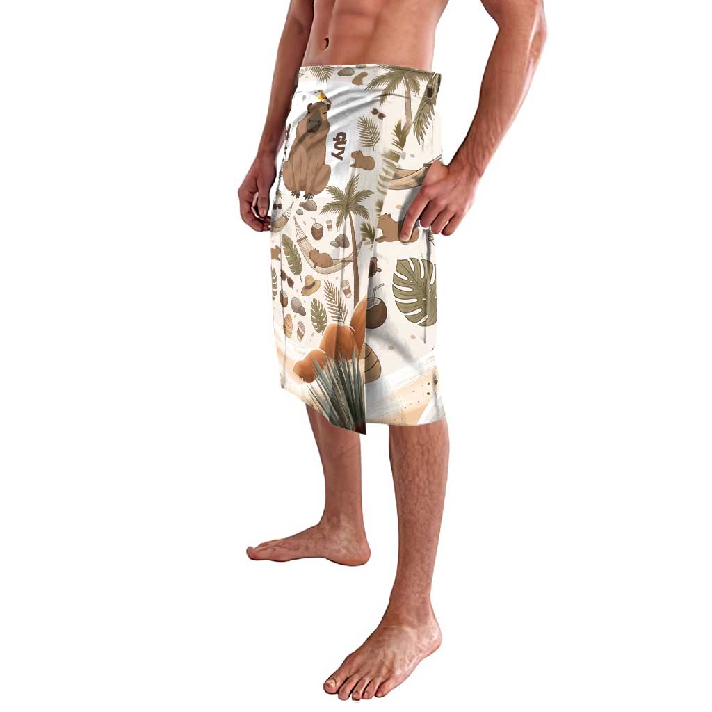 Chill Capybara Vibes Lavalava with Hammock and Coconut Tropical Relaxed Style