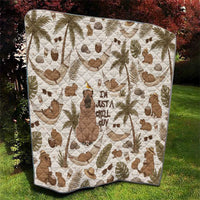Chill Capybara Vibes Quilt with Hammock and Coconut Tropical Relaxed Style