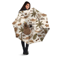 Chill Capybara Vibes Umbrella with Hammock and Coconut Tropical Relaxed Style