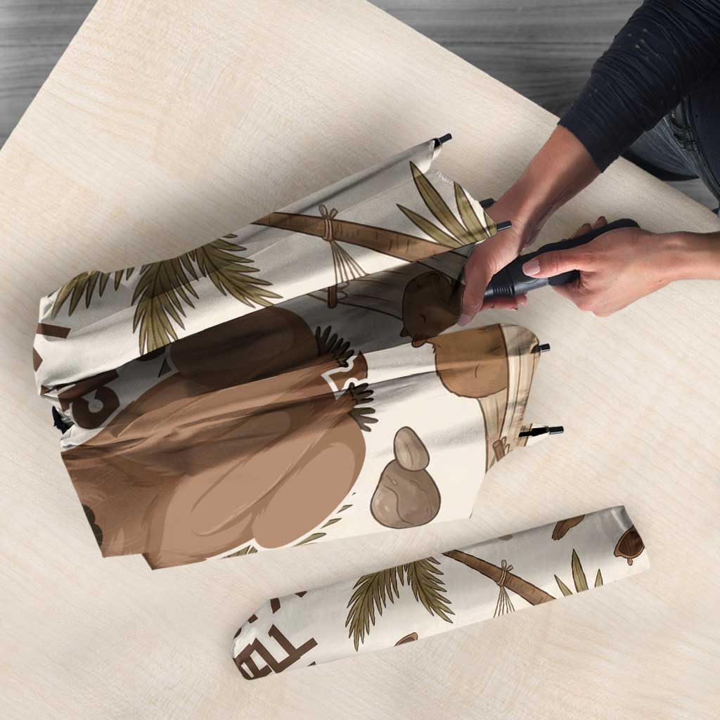 Chill Capybara Vibes Umbrella with Hammock and Coconut Tropical Relaxed Style