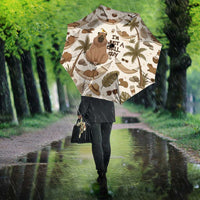 Chill Capybara Vibes Umbrella with Hammock and Coconut Tropical Relaxed Style