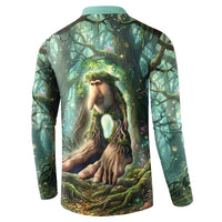 Brr Brr Patapim Button Sweatshirt Glowing Heart and Magical Tree Roots in Enchanted Woods