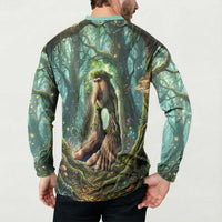 Brr Brr Patapim Button Sweatshirt Glowing Heart and Magical Tree Roots in Enchanted Woods