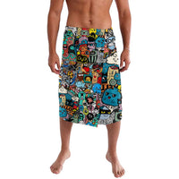 Happy Doodle Monsters Sticker Bomb Lavalava Funny Graffiti Style Cartoon