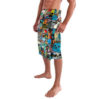 Happy Doodle Monsters Sticker Bomb Lavalava Funny Graffiti Style Cartoon