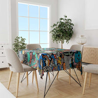 Happy Doodle Monsters Sticker Bomb Tablecloth Funny Graffiti Style Cartoon