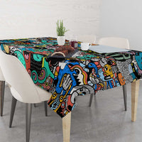 Happy Doodle Monsters Sticker Bomb Tablecloth Funny Graffiti Style Cartoon