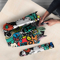 Happy Doodle Monsters Sticker Bomb Umbrella Funny Graffiti Style Cartoon