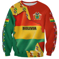 Multicolor Bolivia flag sweatshirt with crest and 'BOLIVIA' front graphic