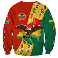 Multicolor Bolivia flag sweatshirt with condor graphic and 'BOLIVIA' back text