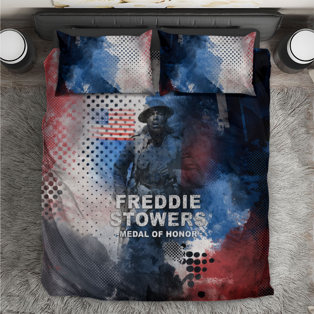 Freddie Stowers Bedding Set African American Military Hero - Medal Of Honor 157th Infantry Division