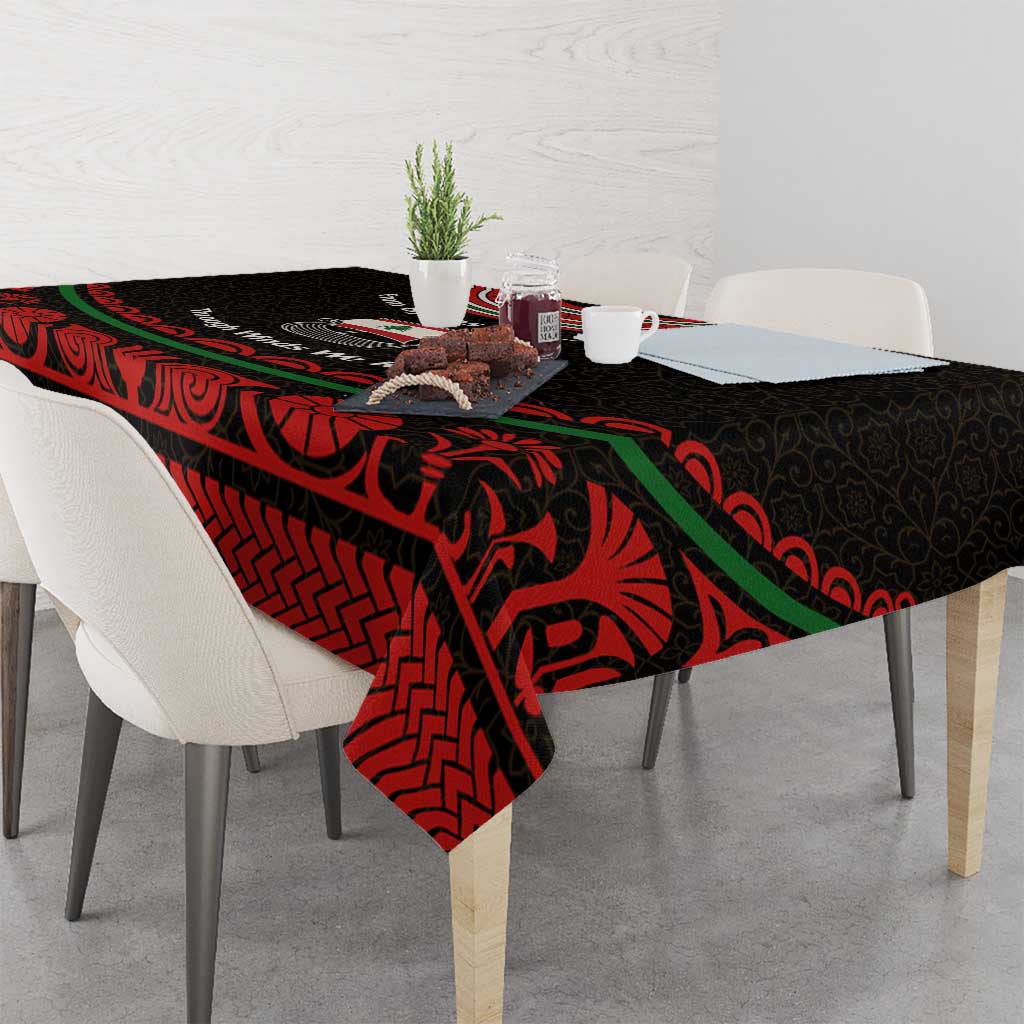 Lebanon Phoenician Ship Tablecloth with Byblos Heritage and Cedar Sail Design