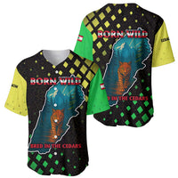 Lebanon Wild Cedar Forest Baseball Jersey with Leopard and National Map Design