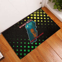 Lebanon Wild Cedar Forest Rubber Doormat with Leopard and National Map Design