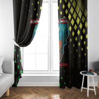 Lebanon Wild Cedar Forest Window Curtain with Leopard and National Map Design
