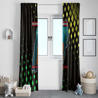 Lebanon Wild Cedar Forest Window Curtain with Leopard and National Map Design
