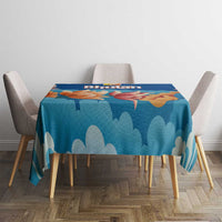 Bhutan Lotus Blossom Tablecloth with White Dragon and Sacred Cloud Harmony