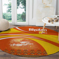 Bhutan Heritage Round Carpet with Paro Monastery and Druk Dragon