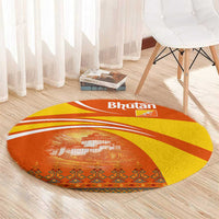 Bhutan Heritage Round Carpet with Paro Monastery and Druk Dragon