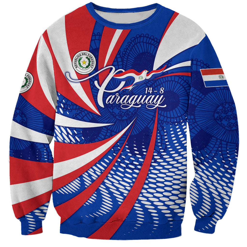 Paraguay Flag Day Sweatshirt Patriotic Sunburst Traditional Ñandutí Lace