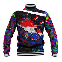 Paraguay Flag Day Baseball Jacket Colorful Graffiti Map Butterflies