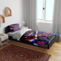 Paraguay Flag Day Bedding Set Colorful Graffiti Map Butterflies